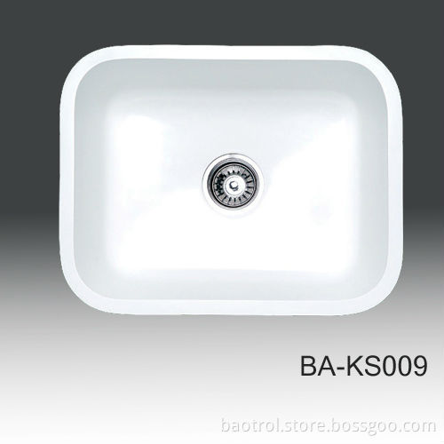 Eco-friendly artificial marble undermount corner kitchen sinks